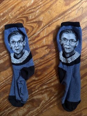 RBG Blue Novelty Portrait Crew Socks - Women's Icon Design